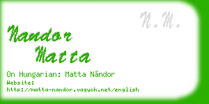 nandor matta business card